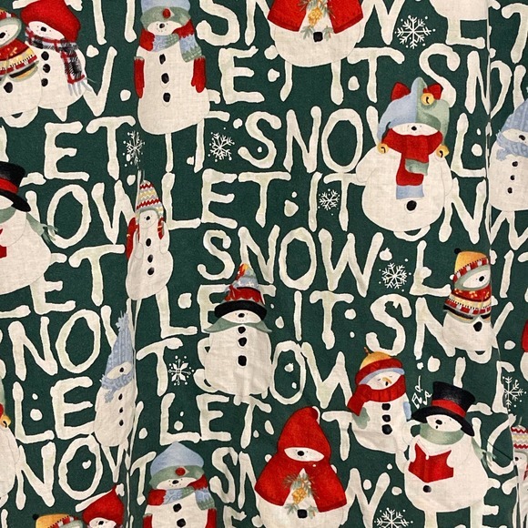 Cotton Scrubs Let‎ it Snow Print Scrub Top V Neck Medium Pre-owned - Picture 3 of 6